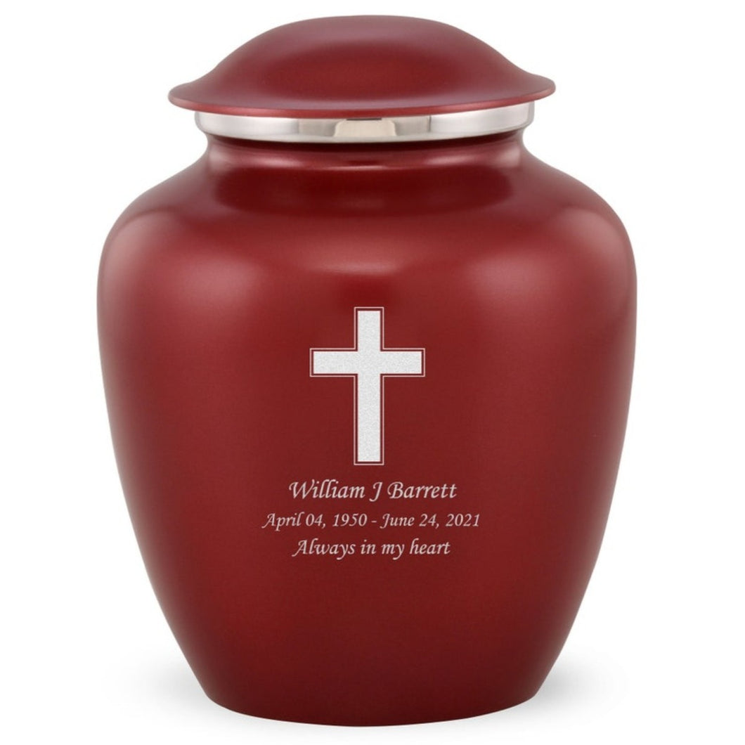 Grace Cross Adult Cremation Urn in Red, Grace Cross Adult Custom Engraved Urns for Ashes in Red, Embrace Cross Adult Cremation Urn in Red, Embrace Cross Adult Urn for Ashes in Red, Embrace Cross Cremation Urn in Red, Embrace Cross Urn for Ashes in Red, Grace Cross Urn for Ashes in Red, Grace Cross Cremation Urn in Red - Memorials4u