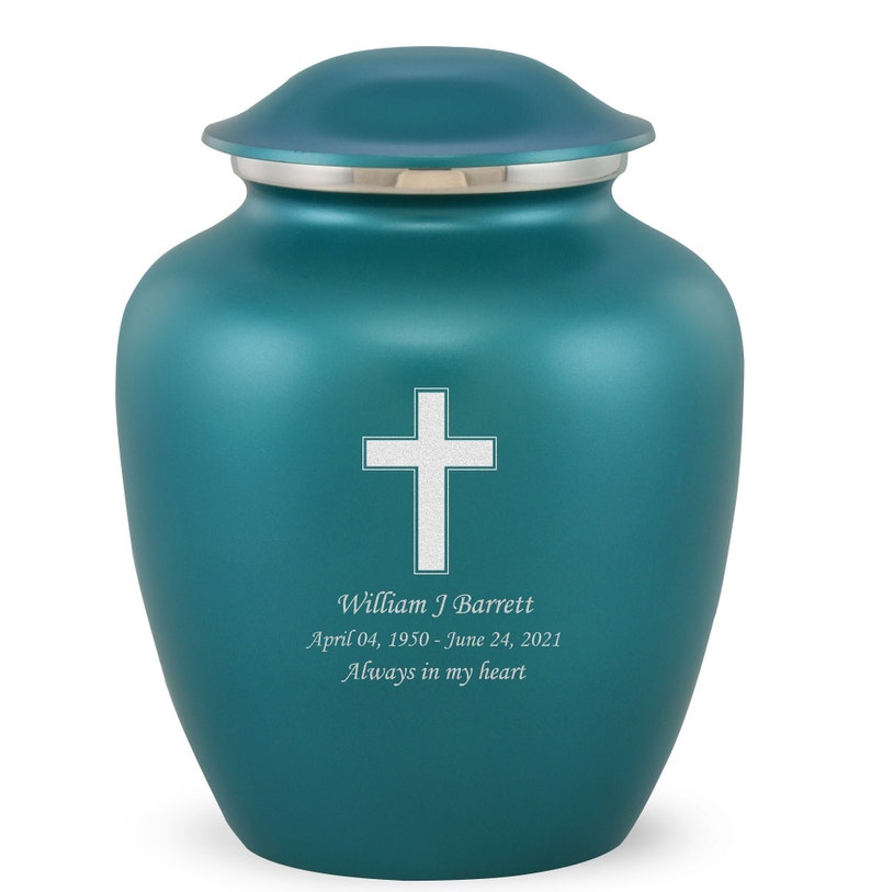 Grace Adult Urn for Ashes in Teal - Memorials4u