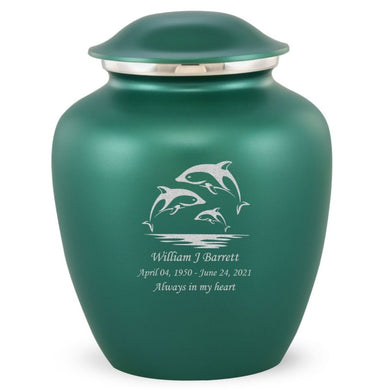 Grace Dolphin Adult Cremation Urn in Green, Grace Dolphin Adult Custom Engraved Urns for Ashes in Green, Embrace Dolphin Adult Cremation Urn in Green, Embrace Dolphin Adult Urn for Ashes in Green, Embrace Dolphin Cremation Urn in Green, Embrace Dolphin Urn for Ashes in Green, Grace Dolphin Urn for Ashes in Green, Grace Dolphin Cremation Urn in Green - Memorials4u