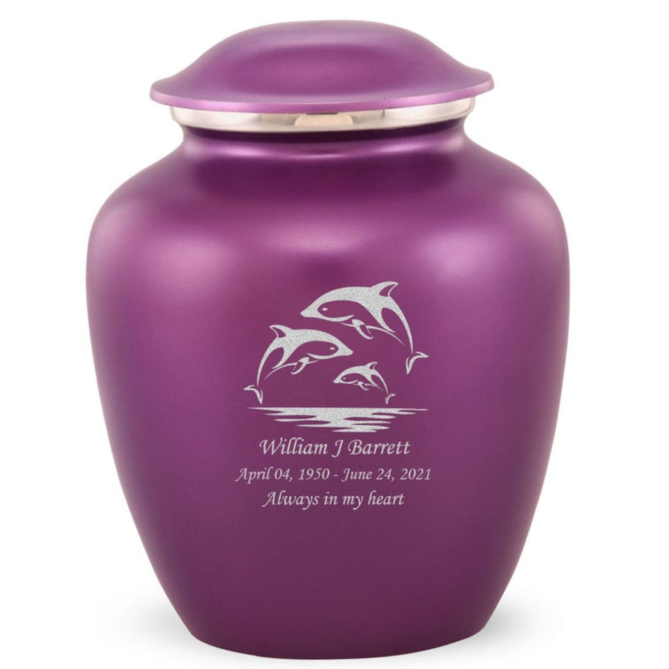 Grace Dolphin Adult Cremation Urn in Purple, Grace Dolphin Adult Custom Engraved Urns for Ashes in Purple, Embrace Dolphin Adult Cremation Urn in Purple, Embrace Dolphin Adult Urn for Ashes in Purple, Embrace Dolphin Cremation Urn in Purple, Embrace Dolphin Urn for Ashes in Purple, Grace Dolphin Urn for Ashes in Purple, Grace Dolphin Cremation Urn in Purple - Memorials4u