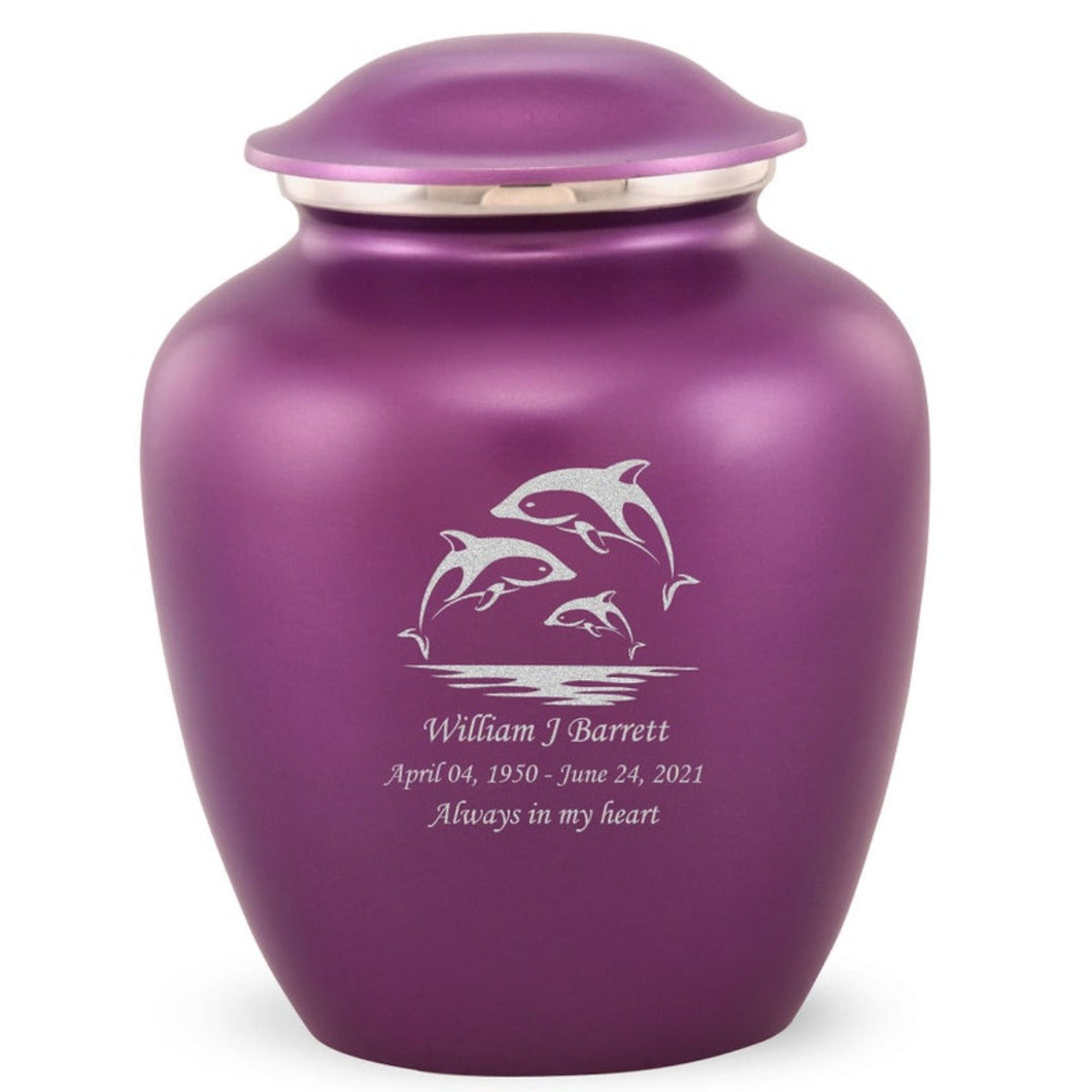 Grace Dolphin Adult Cremation Urn in Purple, Grace Dolphin Adult Custom Engraved Urns for Ashes in Purple, Embrace Dolphin Adult Cremation Urn in Purple, Embrace Dolphin Adult Urn for Ashes in Purple, Embrace Dolphin Cremation Urn in Purple, Embrace Dolphin Urn for Ashes in Purple, Grace Dolphin Urn for Ashes in Purple, Grace Dolphin Cremation Urn in Purple - Memorials4u