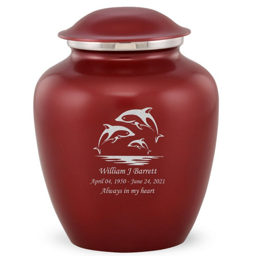 Grace Dolphin Adult Cremation Urn in Red, Grace Dolphin Adult Custom Engraved Urns for Ashes in Red, Embrace Dolphin Adult Cremation Urn in Red, Embrace Dolphin Adult Urn for Ashes in Red, Embrace Dolphin Cremation Urn in Red, Embrace Dolphin Urn for Ashes in Red, Grace Dolphin Urn for Ashes in Red, Grace Dolphin Cremation Urn in Red - Memorials4u