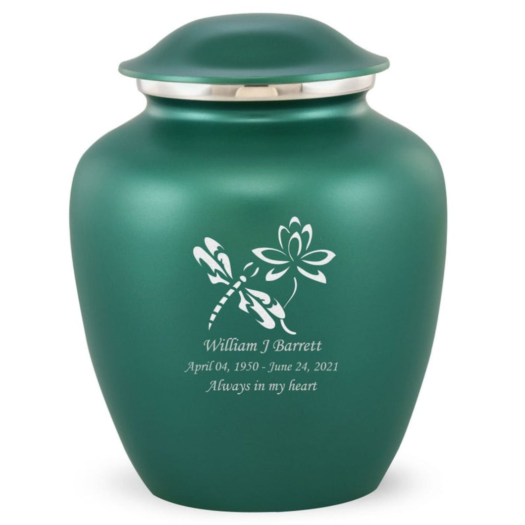 Grace Dragonfly Adult Cremation Urn in Green, Grace Dragonfly Adult Custom Engraved Urns for Ashes in Green, Embrace Dragonfly Adult Cremation Urn in Green, Embrace Dragonfly Adult Urn for Ashes in Green, Embrace Dragonfly Cremation Urn in Green, Embrace Dragonfly Urn for Ashes in Green, Grace Dragonfly Urn for Ashes in Green, Grace Dragonfly Cremation Urn in Green - Memorials4u