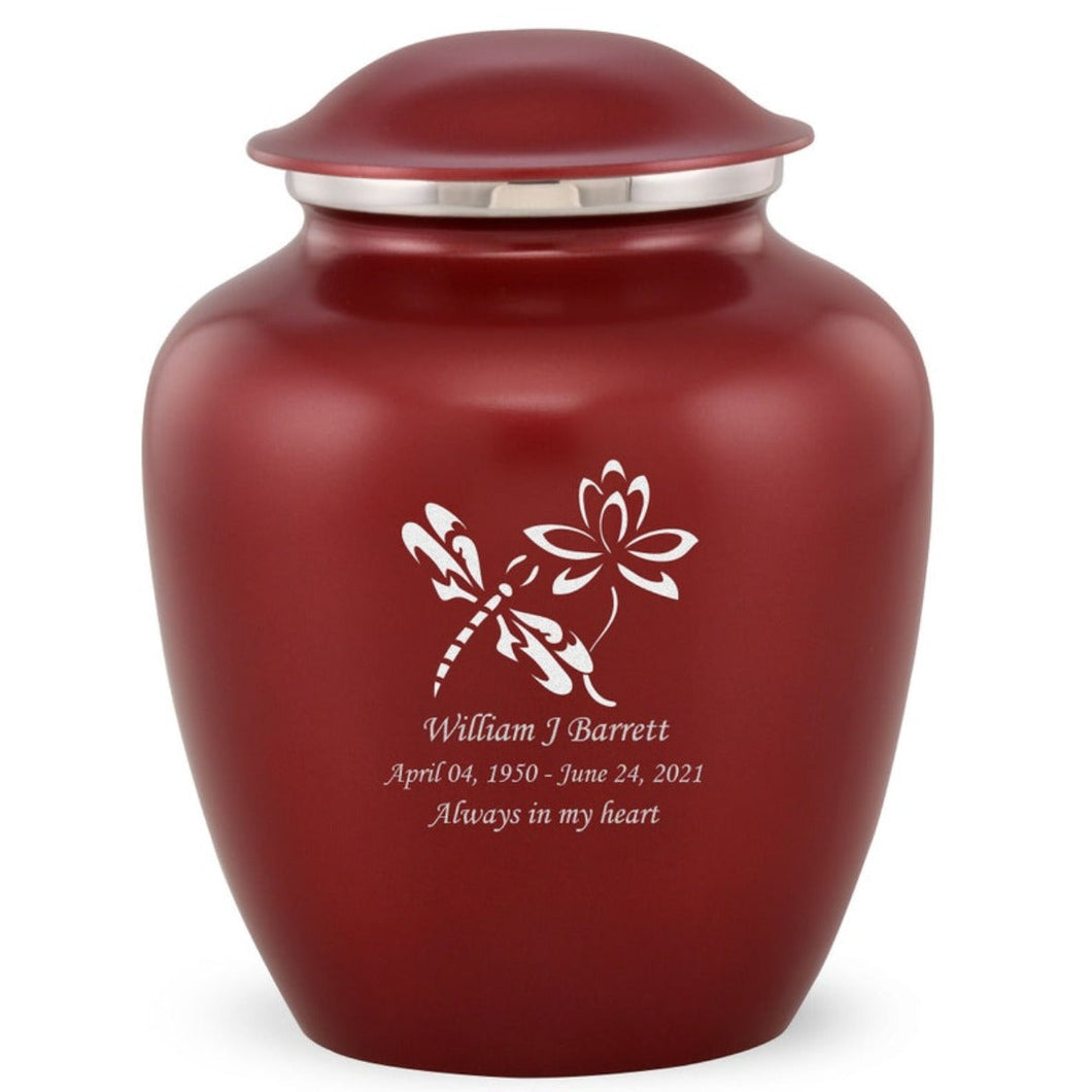 Grace Dragonfly Adult Cremation Urn in Red, Grace Dragonfly Adult Custom Engraved Urns for Ashes in Red, Embrace Dragonfly Adult Cremation Urn in Red, Embrace Dragonfly Adult Urn for Ashes in Red, Embrace Dragonfly Cremation Urn in Red, Embrace Dragonfly Urn for Ashes in Red, Grace Dragonfly Urn for Ashes in Red, Grace Dragonfly Cremation Urn in Red - Memorials4u