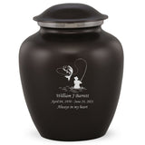 Grace Fishing Adult Cremation Urn in Black, Grace Fishing Adult Custom Engraved Urns for Ashes in Black, Embrace Fishing Adult Cremation Urn in Black, Embrace Fishing Adult Urn for Ashes in Black, Embrace Fishing Cremation Urn in Black, Embrace Fishing Urn for Ashes in Black, Grace Fishing Urn for Ashes in Black, Grace Fishing Cremation Urn in Black - Memorials4u