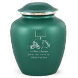 Grace Football Adult Cremation Urn in Green, Grace Football Adult Custom Engraved Urns for Ashes in Green, Embrace Football Adult Cremation Urn in Green, Embrace Football ishing Adult Urn for Ashes in Green, Embrace Football Cremation Urn in Green, Embrace Football Urn for Ashes in Green, Grace Football Urn for Ashes in Green, Grace Football Cremation Urn in Green - Memorials4u