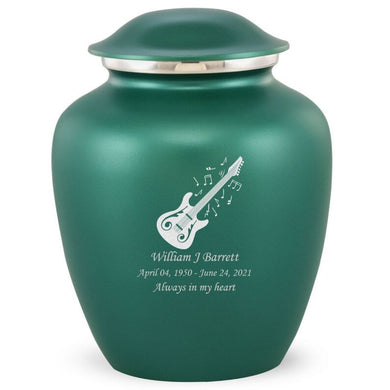 Grace Guitar Adult Cremation Urn in Green, Grace Guitar Adult Custom Engraved Urns for Ashes in Green, Embrace Guitar Adult Cremation Urn in Green, Embrace Guitar Adult Urn for Ashes in Green, Embrace Guitar Cremation Urn in Green, Embrace Guitar Urn for Ashes in Green, Grace Guitar Urn for Ashes in Green, Grace Guitar Cremation Urn in Green - Memorials4u
