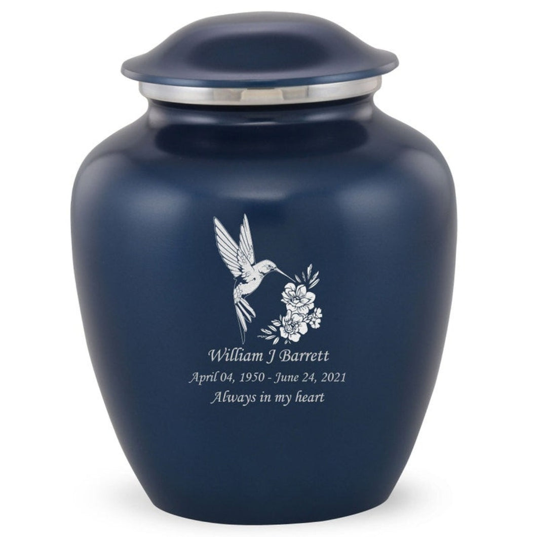 Grace Hummingbird Adult Cremation Urn in Blue, Grace Hummingbird Adult Custom Engraved Urns for Ashes in Blue, Embrace Hummingbird Adult Cremation Urn in Blue, Embrace Hummingbird Adult Urn for Ashes in Blue, Embrace Hummingbird Cremation Urn in Blue, Embrace Hummingbird Urn for Ashes in Blue, Grace Hummingbird Urn for Ashes in Blue, Grace Hummingbird Cremation Urn in Blue - Memorials4u