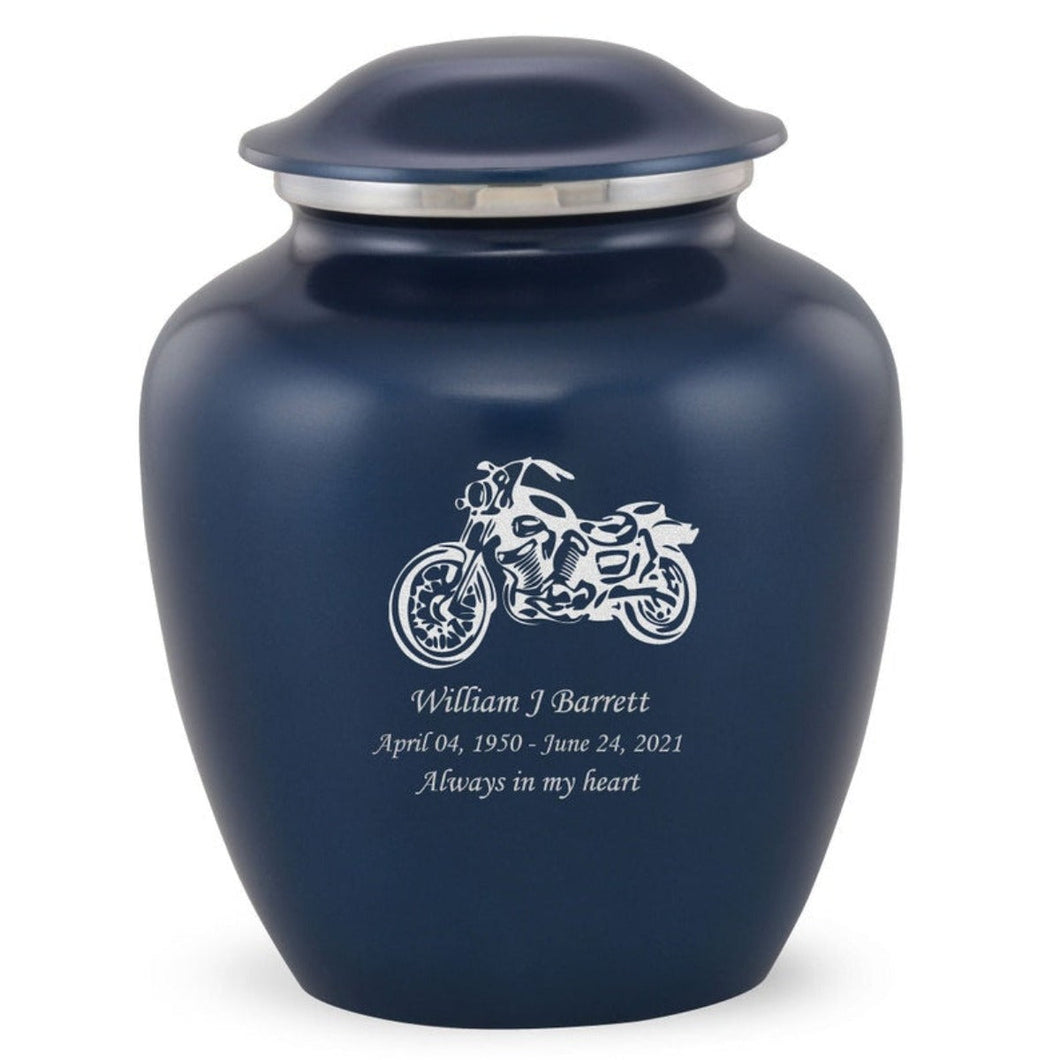 Grace Motorcycle Adult Cremation Urn in Blue, Grace Motorcycle Adult Custom Engraved Urns for Ashes in Blue, Embrace Motorcycle Adult Cremation Urn in Blue, Embrace Motorcycle Adult Urn for Ashes in Blue, Embrace Motorcycle Cremation Urn in Blue, Embrace Motorcycle Urn for Ashes in Blue, Grace Motorcycle Urn for Ashes in Blue, Grace Motorcycle Cremation Urn in Blue - Memorials4u