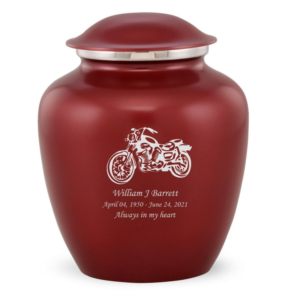 Grace Motorcycle Adult Cremation Urn in Red, Grace Motorcycle Adult Custom Engraved Urns for Ashes in Red, Embrace Motorcycle Adult Cremation Urn in Red, Embrace Motorcycle Adult Urn for Ashes in Red, Embrace Motorcycle Cremation Urn in Red, Embrace Motorcycle Urn for Ashes in Red, Grace Motorcycle Urn for Ashes in Red, Grace Motorcycle Cremation Urn in Red - Memorials4u