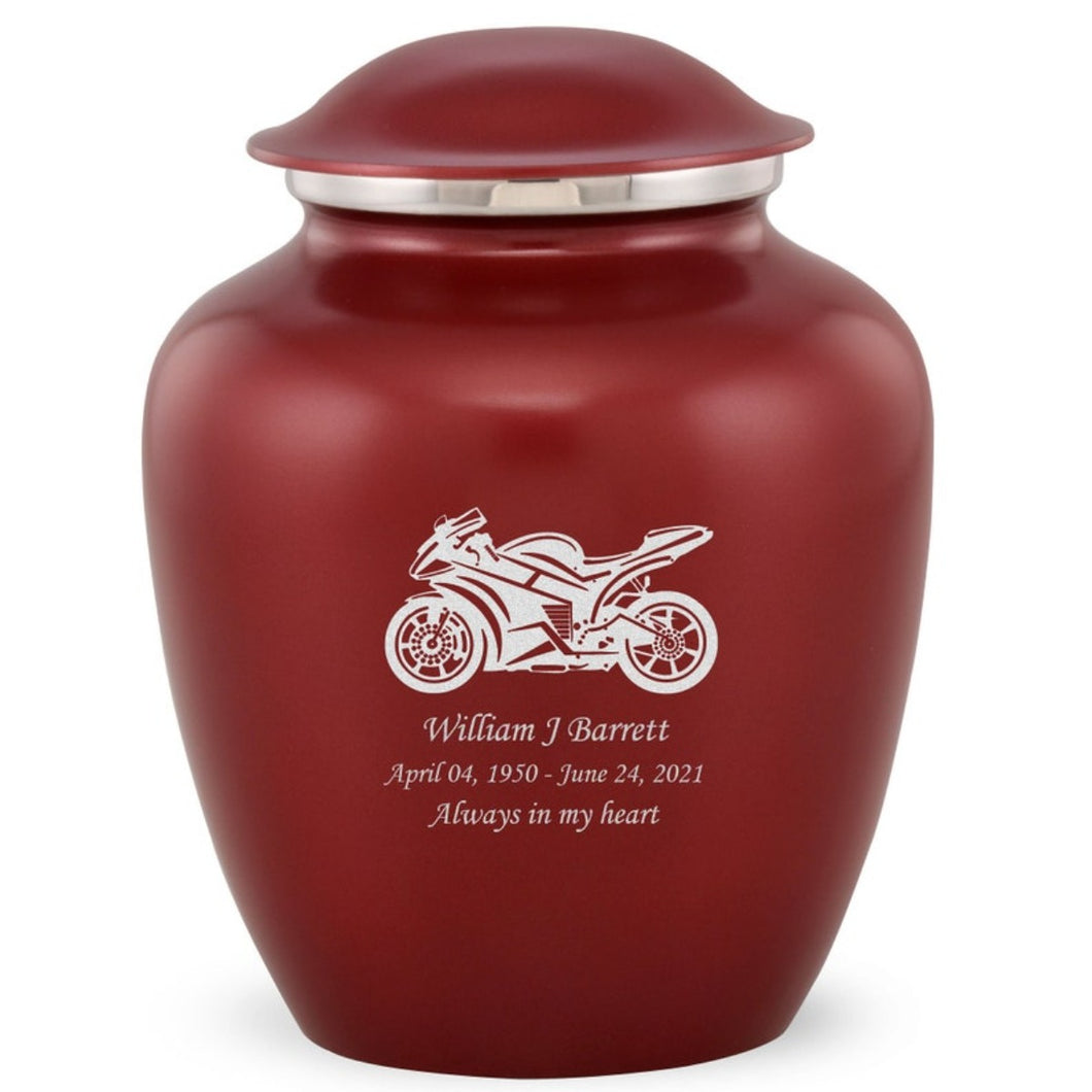 Grace Sports Bike Adult Cremation Urn in Red, Grace Sports Bike Adult Custom Engraved Urns for Ashes in Red, Embrace Sports Bike Adult Cremation Urn in Red, Embrace Sports Bike Adult Urn for Ashes in Red, Embrace Sports Bike Cremation Urn in Red, Embrace Sports Bike Urn for Ashes in Red, Grace Sports Bike Urn for Ashes in Red, Grace Sports Bike Cremation Urn in Red - Memorials4u