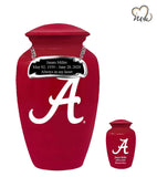 University of Alabama Crimson Tide College Cremation Urn - Red w/ White "A" - Memorials4u