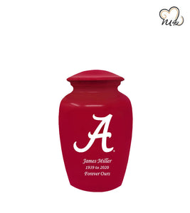 University of Alabama Crimson Tide College Cremation Urn - Red w/ White "A" - Memorials4u