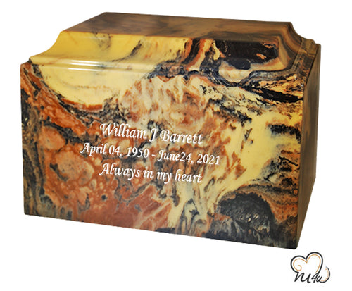 Antique Gold Cultured Marble Urn - Memorials4u