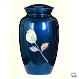 Antique Rose Mother of Pearl Cremation Urn, Hand Painted Cremation Urn - Memorials4u