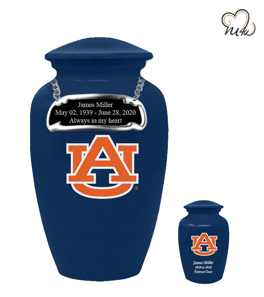 Auburn University Tigers College Cremation Urn- Blue - Memorials4u
