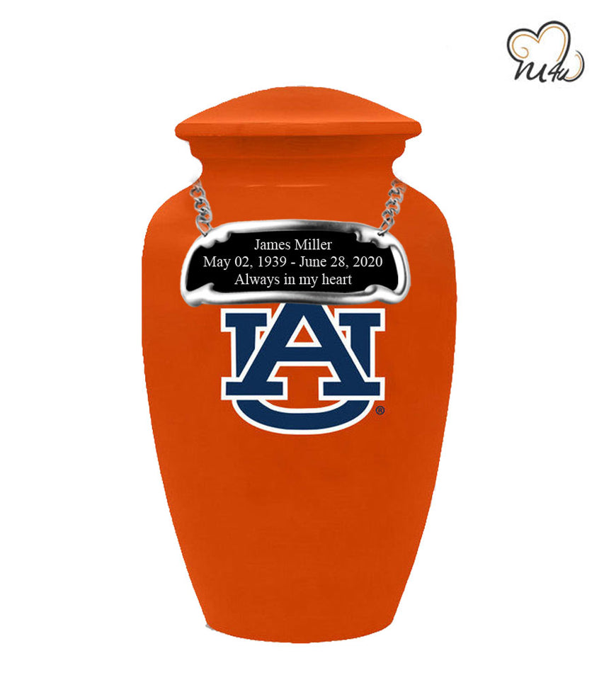 Auburn University Tigers College Cremation Urn- Orange - Memorials4u