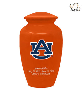 Auburn University Tigers College Cremation Urn- Orange - Memorials4u