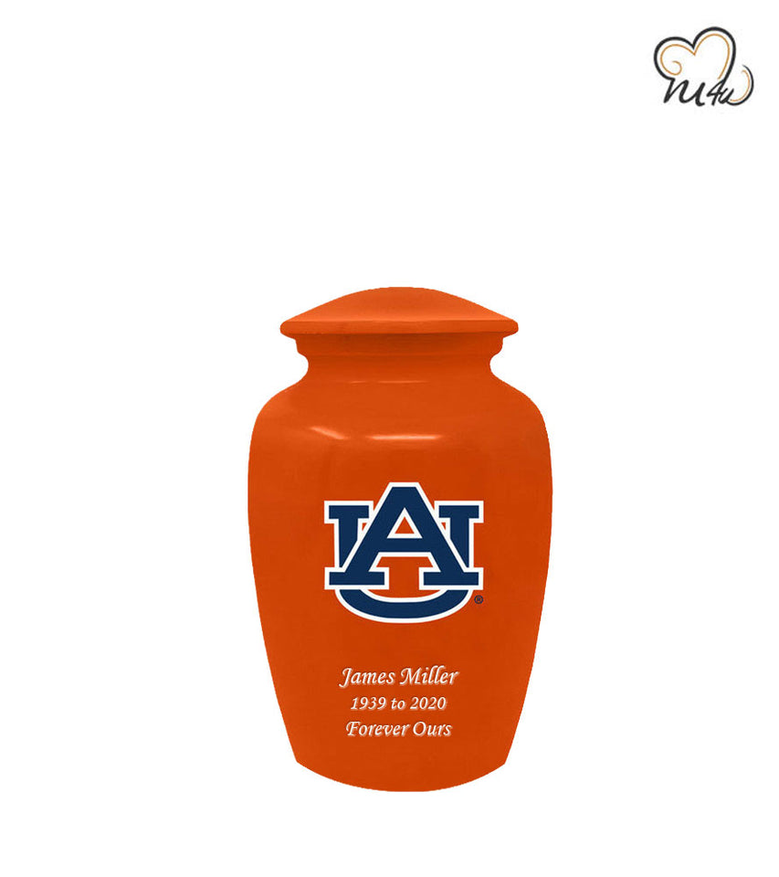 Auburn University Tigers College Cremation Urn- Orange - Memorials4u