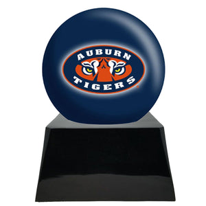 Football Cremation Urn with Optional Auburn Tigers Ball Decor and Custom Metal Plaque - Memorials4u