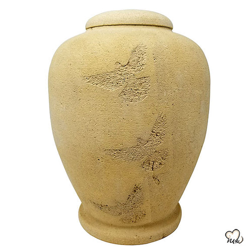 Beige Flying Dove  Biodegradable Sand Urn, Biodegradable Urn - Memorials4u