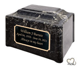 Black Pearl Pillared Cultured Marble Adult Cremation Urn - Memorials4u