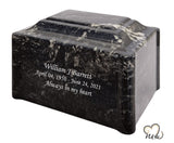 Black Pearl Pillared Cultured Marble Adult Cremation Urn - Memorials4u