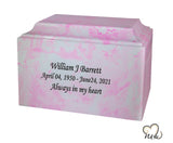 Carnation Pink Cultured Marble Urn - Memorials4u