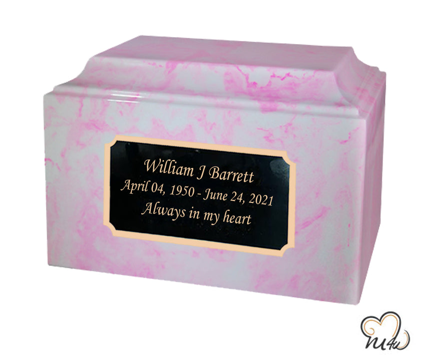 Carnation Pink Cultured Marble Urn - Memorials4u