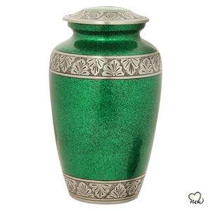 Classic Alloy Cremation Urn - Royal Green, Alloy Urns - Memorials4u