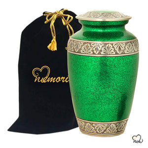 Classic Alloy Cremation Urn - Royal Green, Alloy Urns - Memorials4u