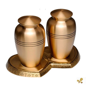 Classic Gold Companion Urn, cremation urns - Memorials4u