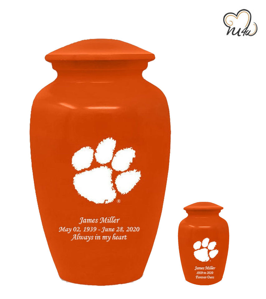 Clemson University Tigers College Cremation Urn - Orange - Memorials4u