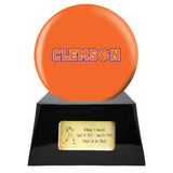 Football Urn - Clemson Tiger Ball Decor with Custom Metal Plaque Football Cremation Urn for Human Ashes - NFL URN