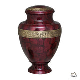 Crimson Marble Brass Cremation Urn, Classic Urn - Memorials4u