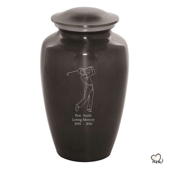 Custom Engraved Golfer Cremation Urn, Sports Urn - Memorials4u
