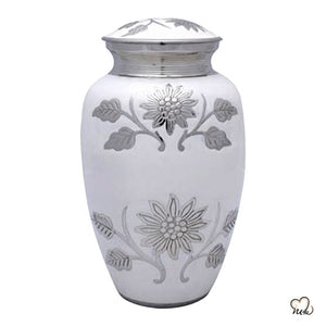Elegant White Cremation Urn, Funeral Urns - Memorials4u