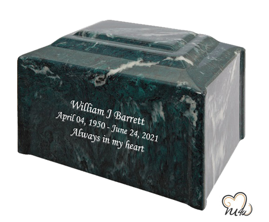 Emerald Pillard Cultured Marble Adult Cremation Urn - Memorials4u