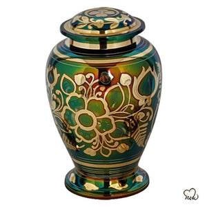Floral Emerald Cremation Urn, cremation urns - Memorials4u