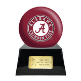 Football Cremation Urn With Optional Alabama Crimson Tide Ball Decor and Custom Metal Plaque - Memorials4u