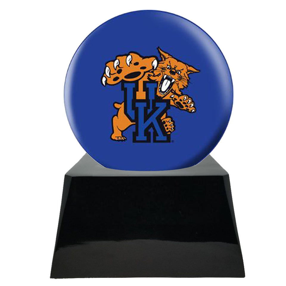 Football Cremation Urns For Human Ashes - Football Team Cremation Urn and Kentucky Wildcats Ball Decor with Custom Metal Plaque - Memorials4u