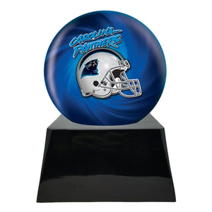 Football Cremation Urn and Carolina Panthers Ball Decor with Custom Metal Plaque Team Cremation Urn