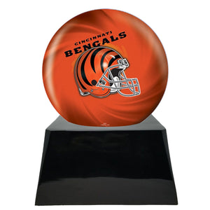 Football Sports Cremation Urn for Ashes - Football Cremation Urn and Cincinnati Bengals Ball Decor with Custom Metal Plaque