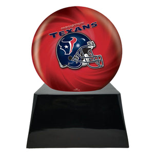 Football Cremation Urns For Human Ashes - Football Cremation Urn and Houston Texans Ball Decor with Custom Metal Plaque