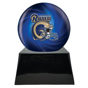 Football Cremation Urns For Human Ashes - Football Cremation Urn and Los Angeles Rams Ball Decor with Custom Metal Plaque