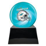 Football Cremation Urns For Human Ashes - Football Cremation Urn and Miami Dolphins Ball Decor with Custom Metal Plaque