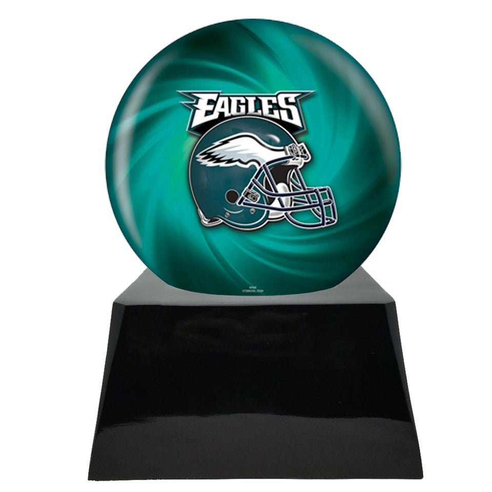Philadelphia Eagles Adult Urn - Football Team Cremation Urn and Philadelphia Eagles Ball Decor with Custom Metal Plaque