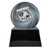 Football Cremation Urn and Raiders Ball Decor with Custom Metal Plaque
