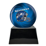  Football Cremation Urn and Seattle Seahawks Ball Decor with Custom Metal Plaque