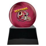 Football Cremation Urns For Human Ashes - Football Cremation Urn and Washington Red Skins Ball Decor with Custom Metal Plaque